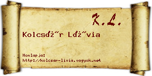 Kolcsár Lívia névjegykártya